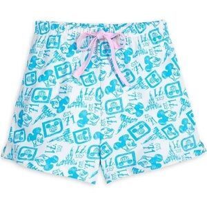 Disney Parks | Mickey Mouse 1971 All-Over Print Lounge Pajama Drawstring Shorts